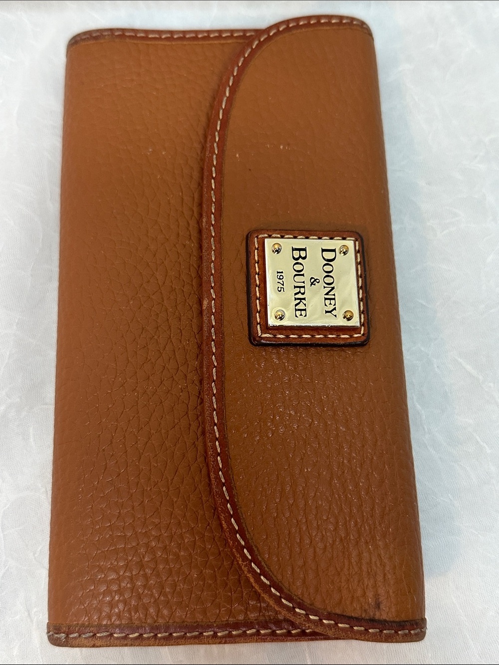 Dooney & Bourke Cognac Pebble Leather Continental Wallet